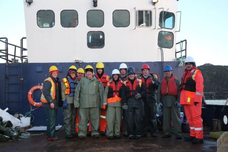 Some of Northern Harvests spawning teams smiling faces on a brisk fall day. Photo courtesy of Jennifer Caines..JPG